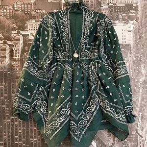 Plus size custom made by Honeys Blowtorch emerald green bandana dress size 3/4X